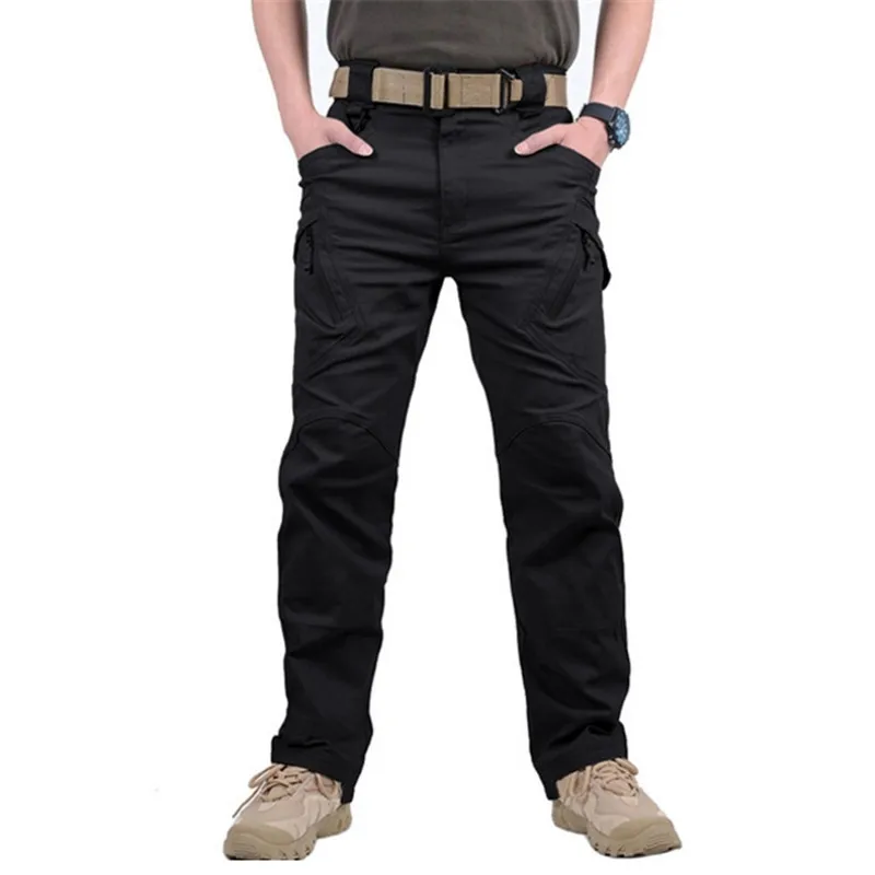 Мужские модные брюки-карго в военном стиле; военные хлопковые брюки; армейские повседневные брюки; мужские городские тактические брюки с несколькими карманами; IX9 - Цвет: 5
