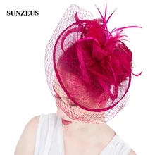 Постельное белье с цветами Свадебные шляпы и вуалетки Свадебные шляпы с лицевая вуаль женские вечерние аксессуары для волос SH62