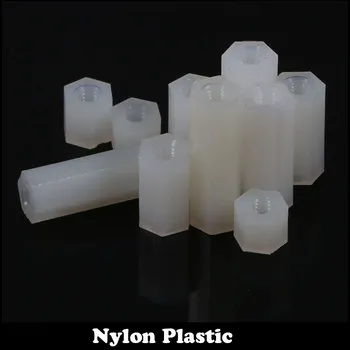 

M3*18 M3x18 M3*20 M3x20 M3 Dual Nut Nylon Female To Female PCB Stud White Plastic Hexagon Hex Stand Off Pillar Spacer Standoff