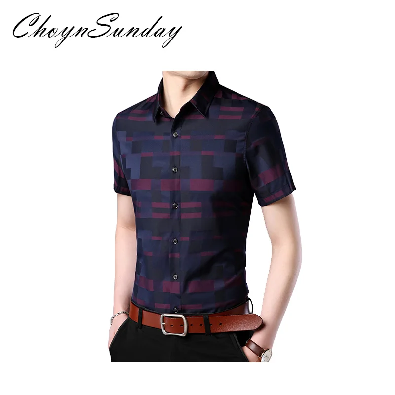 Мужская футболка в клетку ChoynSunday тонкая Повседневная Корейском стиле с
