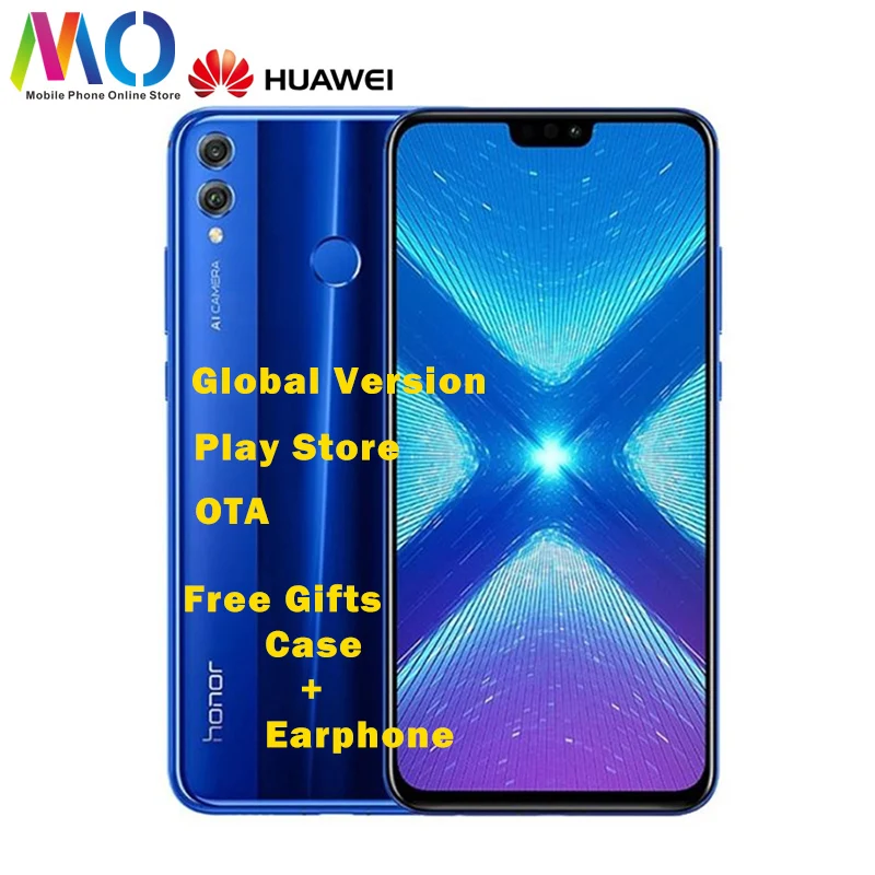 Huawei Honor 8X смартфон с глобальной версией 4 Гб ОЗУ 64 ПЗУ 6 5 дюймов OTA обновленный