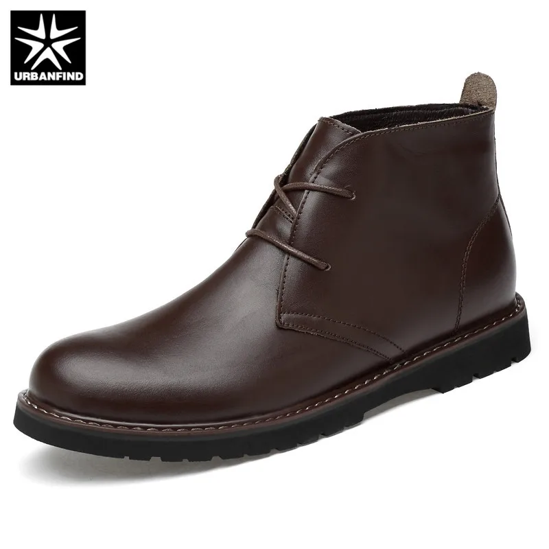 

URBANFIND High Top Men Genuine Leather Boots Autumn Winter Shoes Lace Up Shoes Men Business Casual Men Oxfords