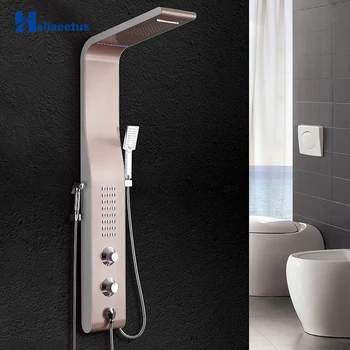 

Haliaeetus High-grade Bathroom Stainless Steel Shower Column Rainfall Waterfall Shower Panel Tower Rain Massage System