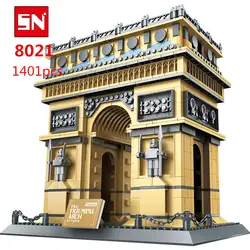 Бесплатная доставка 8021 1401 шт. Триумфальная арка кирпич блоки пластиковые наборы строительных блоков игрушки блока