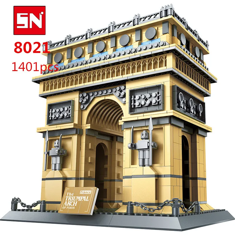 

Free Shipping 8021 1401PCS arch of triumph Bricks blocks plastic Building block sets educational block toys