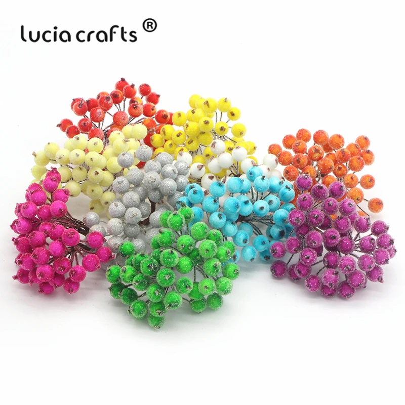 Lucia crafts 1 букет(40 голов) искусственный фруктовый цветок, ягоды, тычинки, декор для свадебной вечеринки, сделай сам, скрапбукинг, материал A0505