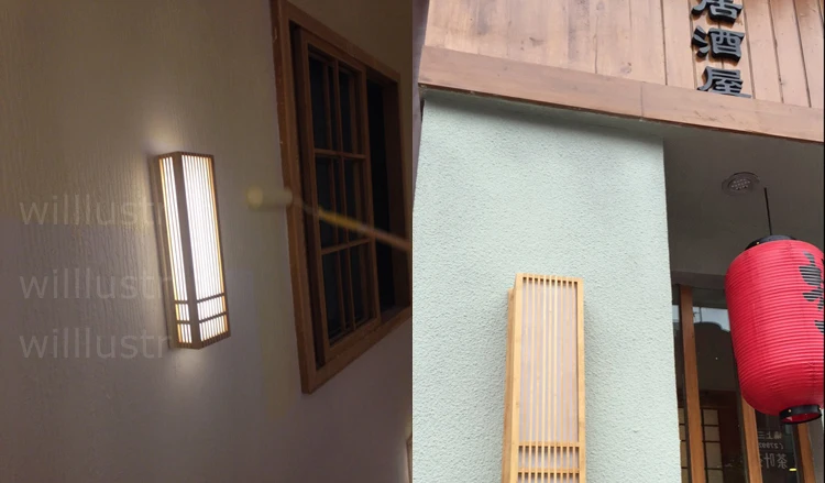 luz de iluminação da lâmpada de parede de madeira do estilo de Japão