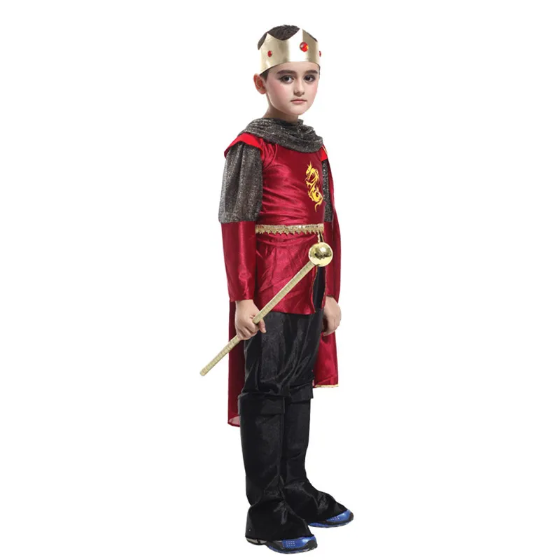 Детский костюм Королевского рыцаря-истребителя средневекового среднего возраста, благородный костюм принца короля, карнавальный костюм Пурима на Хэллоуин