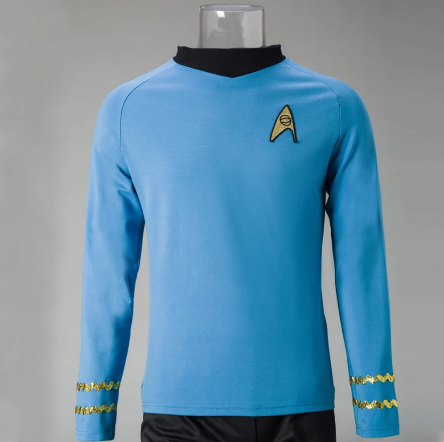 Star Trek TOS Cosplay Costume Captain Kirk Shirt Yellow Spock Blue Uniform Red | Тематическая одежда и униформа