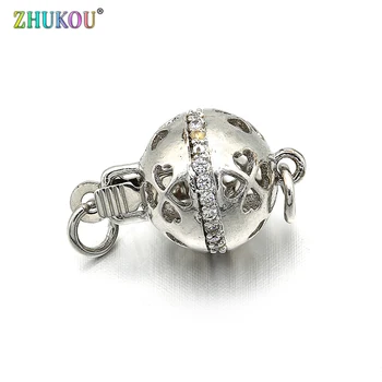 

10*22mm Brass Cubic Zirconia Clasps Hooks Diy Jewelry Findings Making, Hole: 2.5mm, Model: VK19