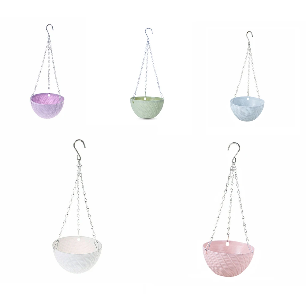 

1 pcs Home Garden Plant Decoration Plastic Flower Pot Hanging Planter Chain Basket Creative