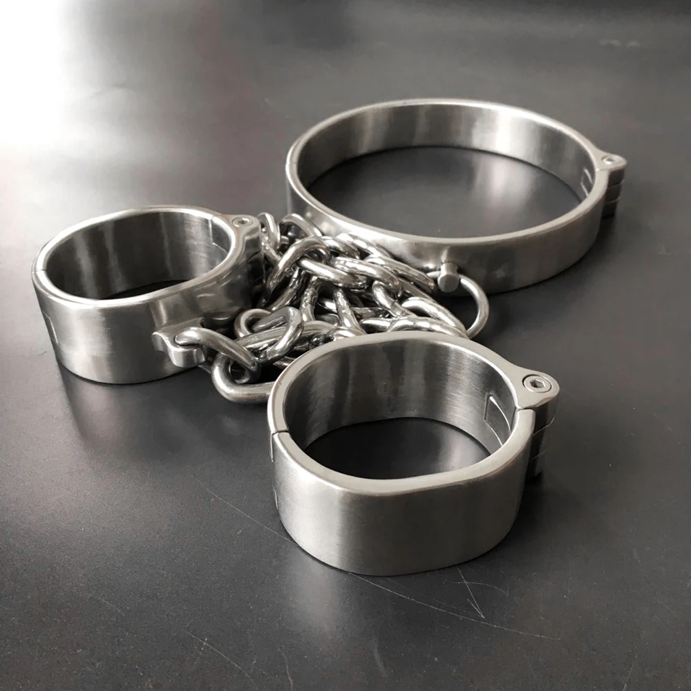 Black emperor brand handcuffs, collar, stainless steel screws open, new style, adult toys.in
