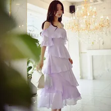 dabuwawa dress summer 2017 bohemian new fashion romantic ruffle strapless strap long holiday dresses women wholesale