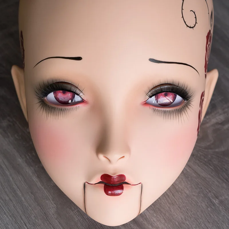 

(LiLi Mask-12) Sweet Girl Resin Half Head Customize Cosplay Japanese Role Play Anime Silicone Kigurumi Mask Crossdresser Doll