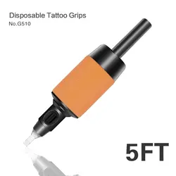 Гибридный 20 штук стерилизовать одноразовые трубки татуировки Резиновая Мягкий желтый ручка для татуировки оборудования машины питания