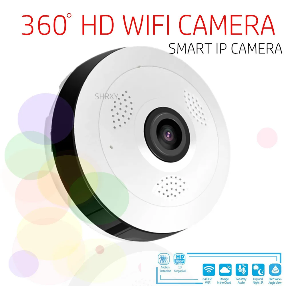 Best 360 Degree Panoramic Wide Angle MINI Cctv Camera V380 Smart IP Camera Wireless Fisheye Lens 1080P Security Home Wifi IP Camera