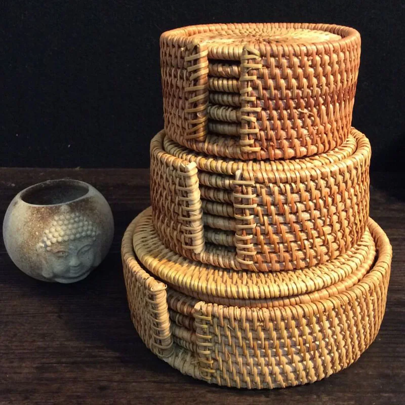 6 шт./лот чайные инструменты Puer чайники подставки для чашек из ротанга набор