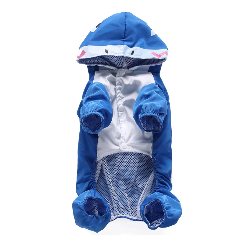 XS-XL Raincoat for Dogs Blue Shark Dog Raincoat Waterproof Hooded Cloak Jacket Summer Clothes for Dogs Dropshipping 40AT15 (12)