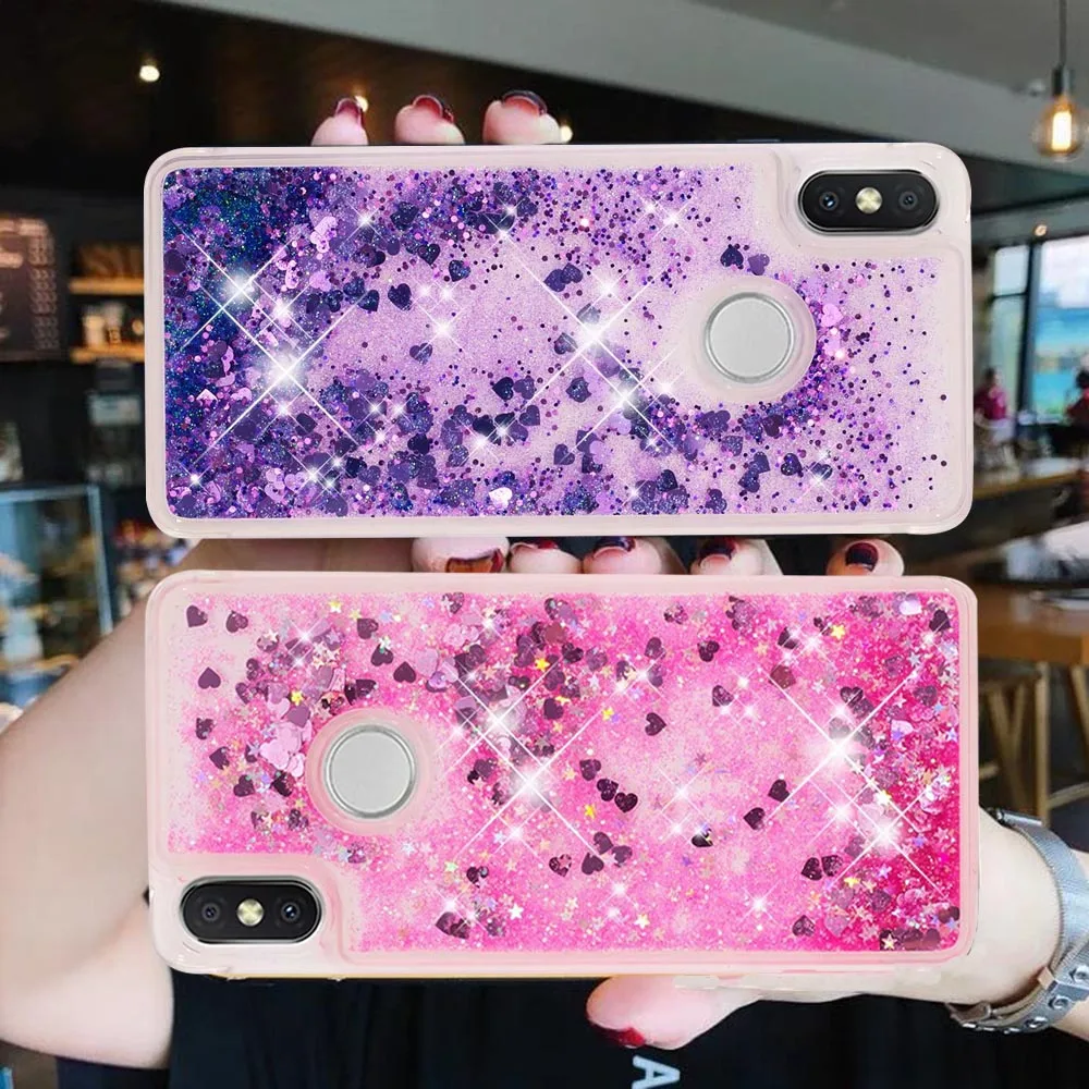 

Soft Case For Xiaomi Redmi Note 7 6 Pro Liquid Heart Star Drift Sand Glitter Phone Cases For Xiaomi Mi A2 Lite Redmi 6 Pro Case