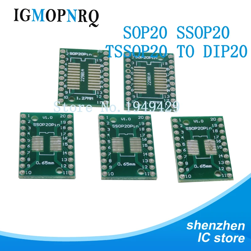 10 шт. TSSOP20 SSOP20 SOP20 SMD к DIP20 IC адаптер конвертер гнездо плата модуль адаптеры пластина 0,65 мм 1,27 мм интегрировать