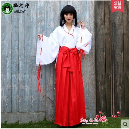 Новинка популярная аниме Inuyasha Cos косплей Kikyou женская одежда Miko полный комплект 5 в