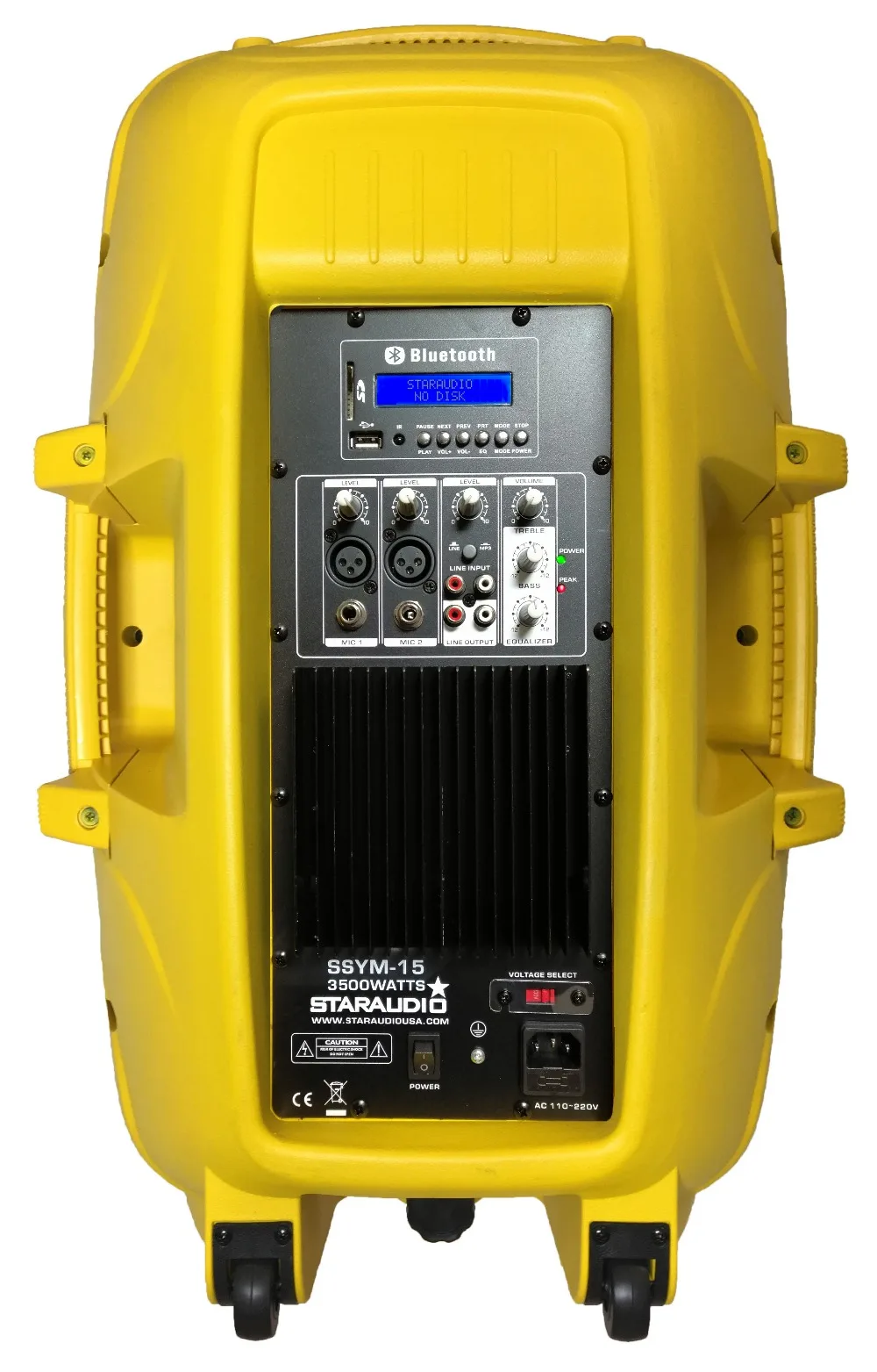 stage 3500w 15 inch powered pa dj stage speaker usb sd card bluetooth  party stage speaker with speaker stand