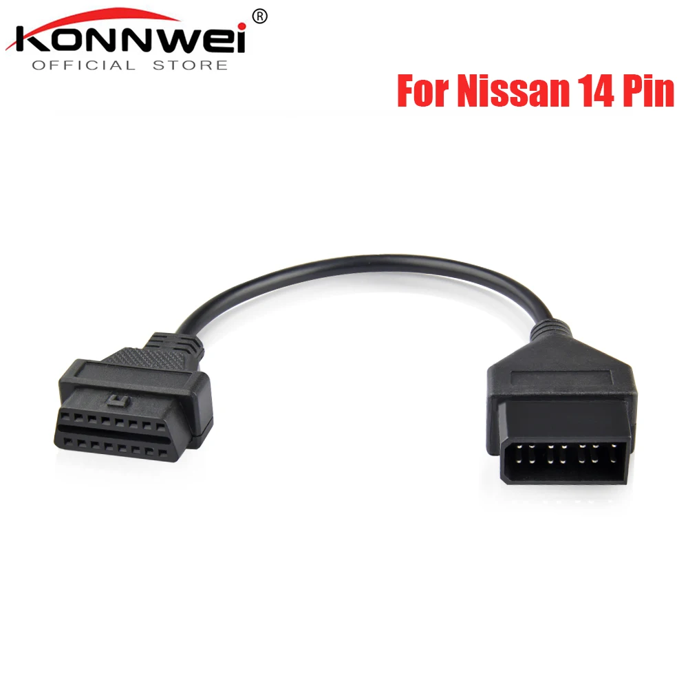 OBD2 Cable Adapter For Nissan 14 Pin To OBD OBDII 16 Pin Female Diagnostic Cable Connector For Nissan 14 Pin Adapter ODB 2 Cable OBD2 Cable Adapter For Nissan 14 Pin To OBD OBDII 16 Pin Female Diagnostic Cable Connector For Nissan 14 Pin Adapter ODB 2 Cable