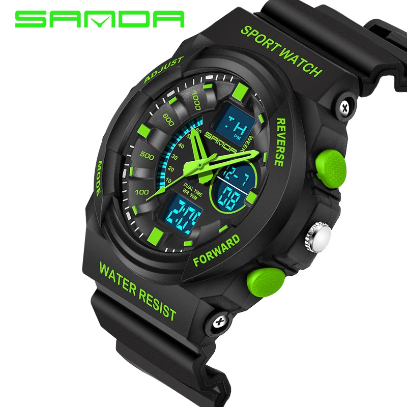 

SANDA fashion men's watches men's waterproof sports military watches men's quartz LED digital watch relogio masculino