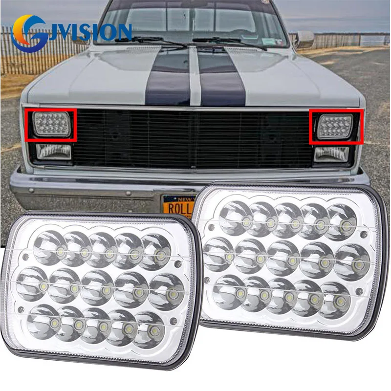 

For Jeep JK YJ CJ TJ MJ XJ Rectangular 7x6 Inch LED Headlights Bulb Sealed Beam H6014 H6052 H6053 H6054 Projector lens
