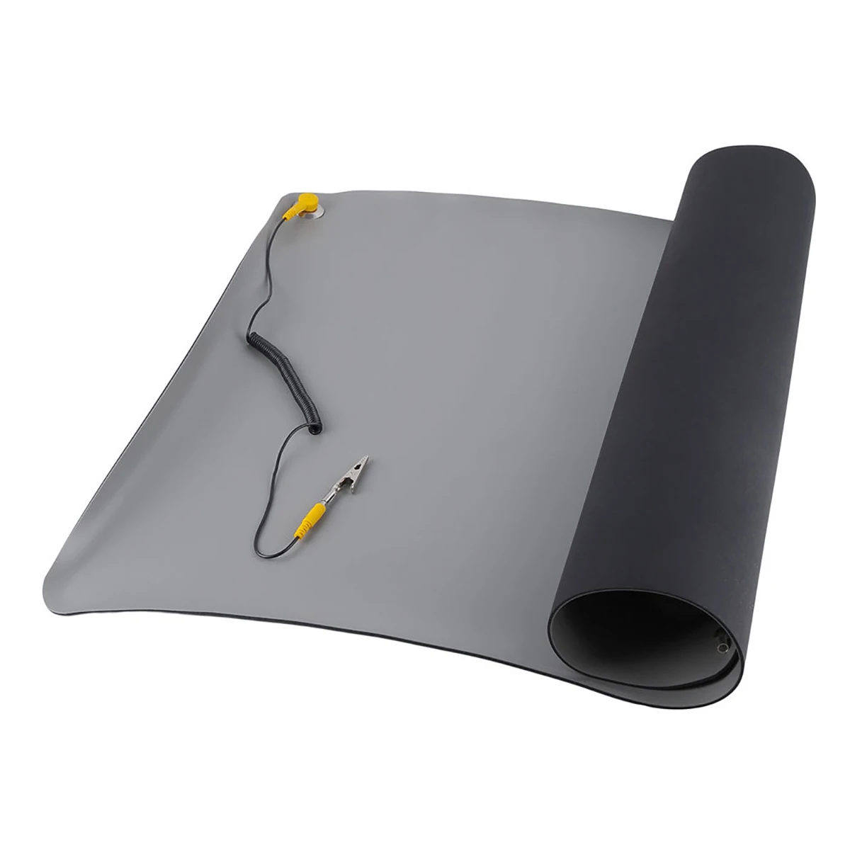1pc Black Desktop Anti Static ESD Grounding Mat Maintenance Platform Desk Mat Mayitr + Cord for PC Laptop Repair