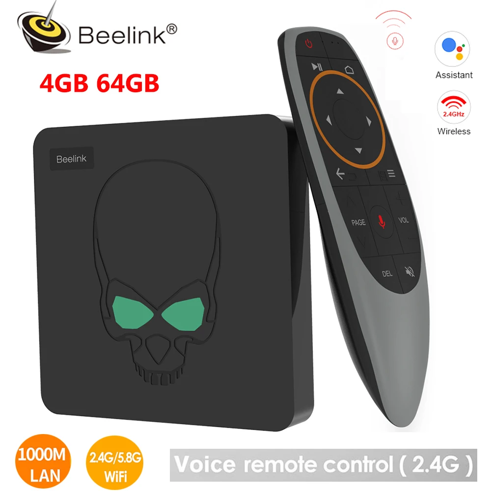 ТВ-приставка Beelink GT-King Android 9,0 Amlogic S922X 4 Гб LPDDR4 64 Гб rom 2,4G+ 5,8G WiFi Bluetooth 4,1 4K 2,4G голосовой пульт дистанционного управления