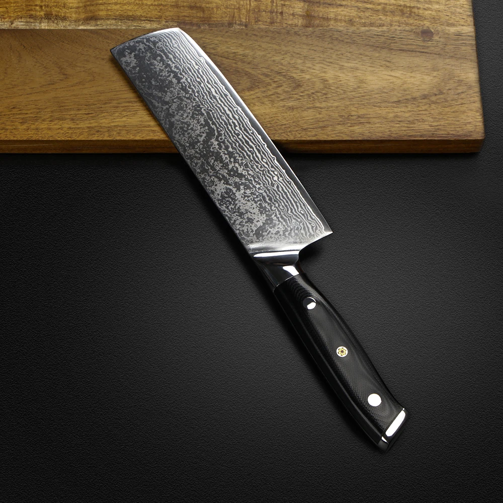 Нож клинок BIGUNNY Nakiri Knife7 дюймов дамасский Овощной Кливер лезвие из нержавеющей