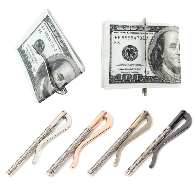 1PC Metal Bifold font b Money b font font b Clip b font Clamp Cash Holder