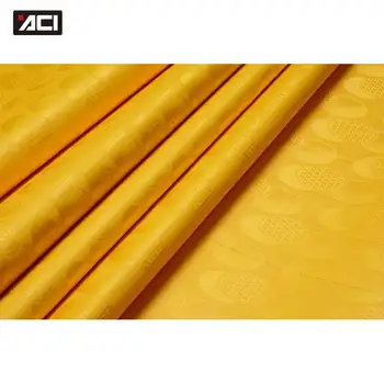 

ACI Free Shipping Promotion African Garment Fabric 100% Polyester Damask Fashion Yellow Bazin Riche Guinea Brocade Fabric 10 Yd