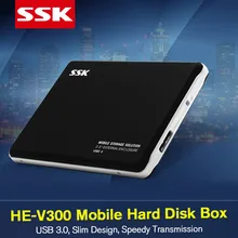 SSK HE V300 Mobile Hard Disk Box USB3.0 Notebook Free Case Tool SATA Interface HDD Enclosure for SSD 2.5 Inch High Speed