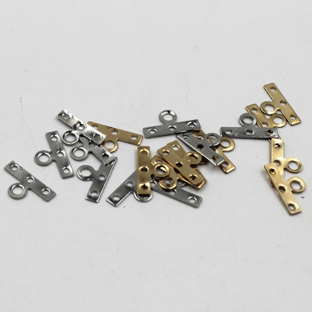 

GHRQX Rhodium Gold wave connection Spacer 14mm 3 hole DIY metal Jewelry fittings Wholesale 50 pcs