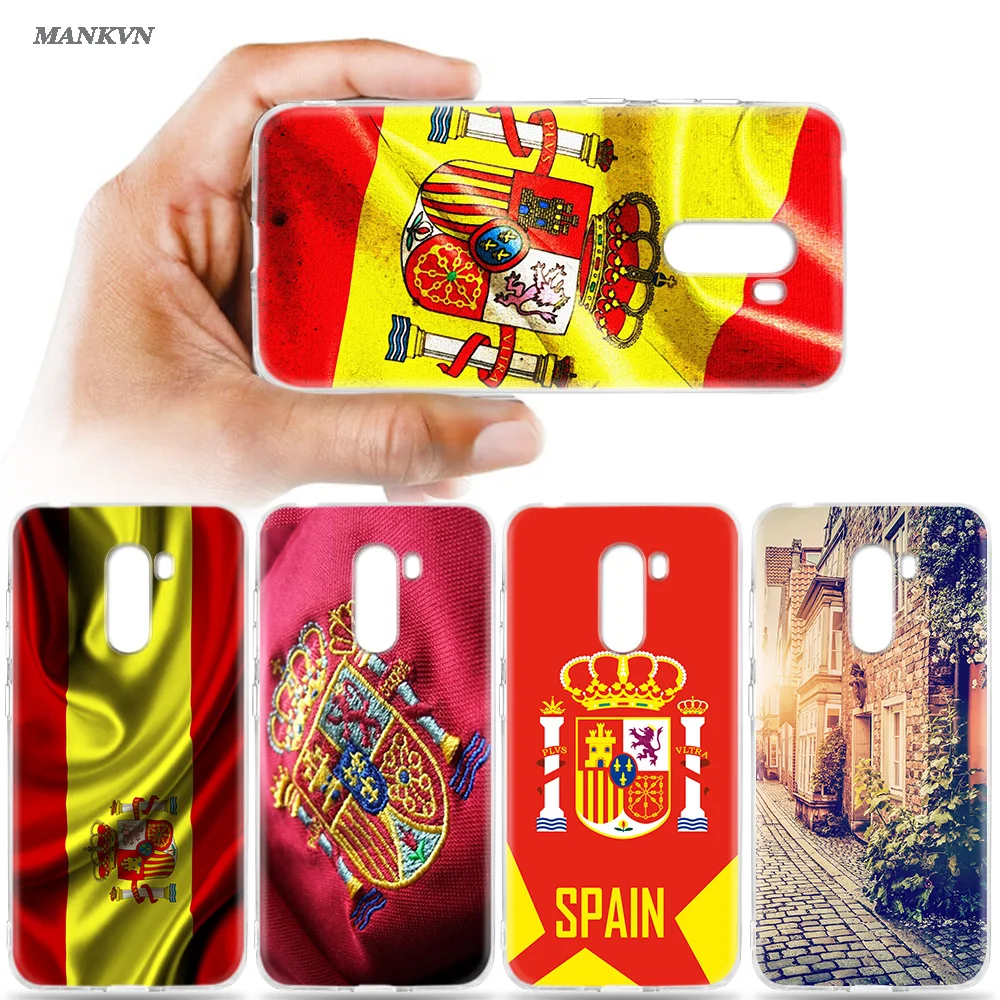 

Spanish National Flags Print Case for Xiaomi Mi A2 8 Lite Poco Pocophone F1 Silicone Cover for Redmi Note 6 5 Pro Back Shell