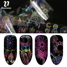 Blueness 4*100 см/рулон лазерный Ловец снов дизайн Holo Звездные ногти переводные наклейки из фольги для украшения для ногтей Переводные картинки DIY