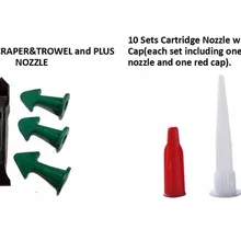 Популярный силиконовый герметик шпатель и скребок плюс насадка и 10 шт белые картриджные насадки с красными колпачками