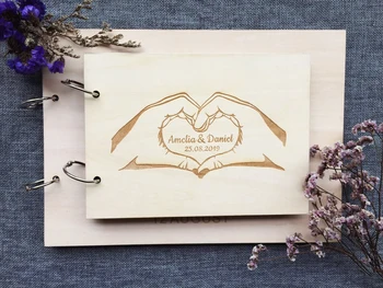 

Custom Engraved Guest Book Personalized Guest Book Rustic Wedding Guest Book Wood Wedding Album Gift for Couple