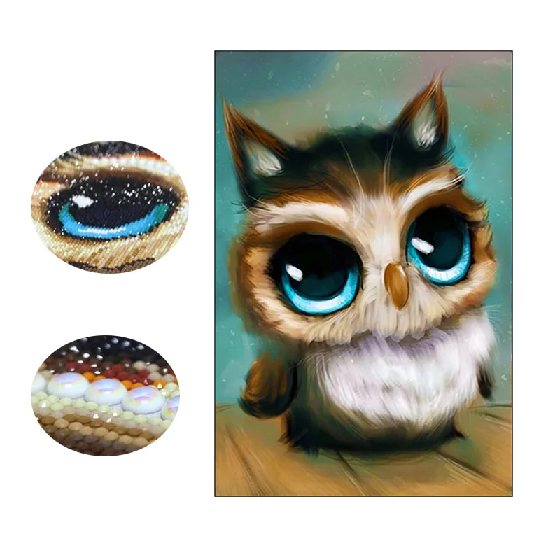 

5D Shaped Diamond Owl 3D Cross-stitch Diamonds Are Decorated with Special Shapes of Diamond Animals