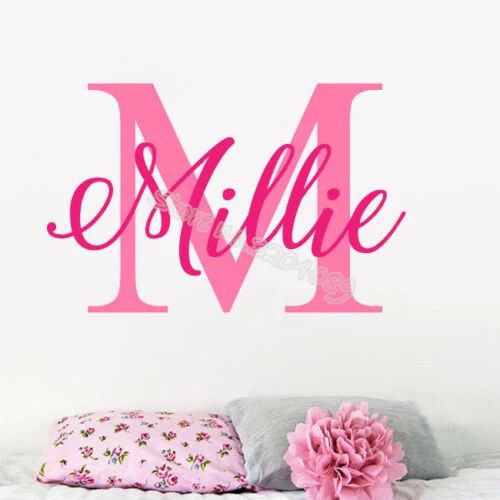 Personalized Kids Custom Name Wall Stickers Monogram Artistic Font