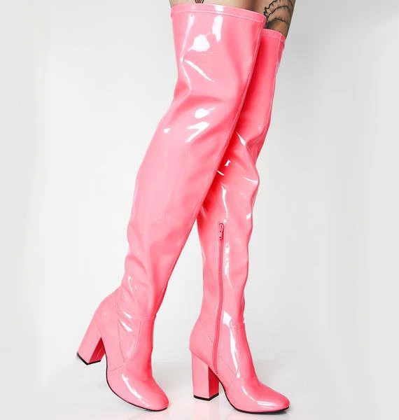 Arden-Furtado-autumn-winter-over-the-knee-zipper-red-pink-yellow-blue-white-boots-chunky-heels(8)