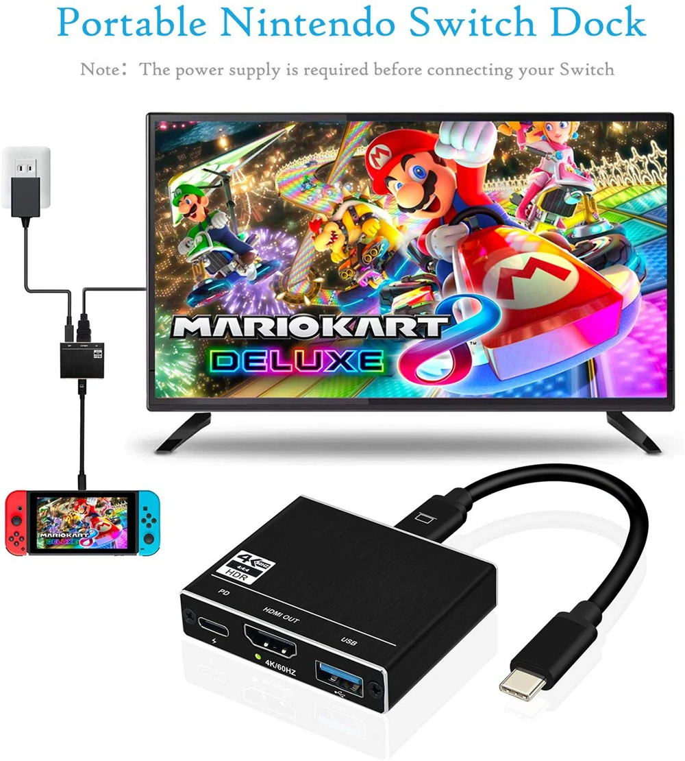 Адаптер зарядный 3 в 1 с портом USB Type C на Thunderbolt HDMI 2 0 4K 60 Гц 100 Вт|Кабели VGA| |
