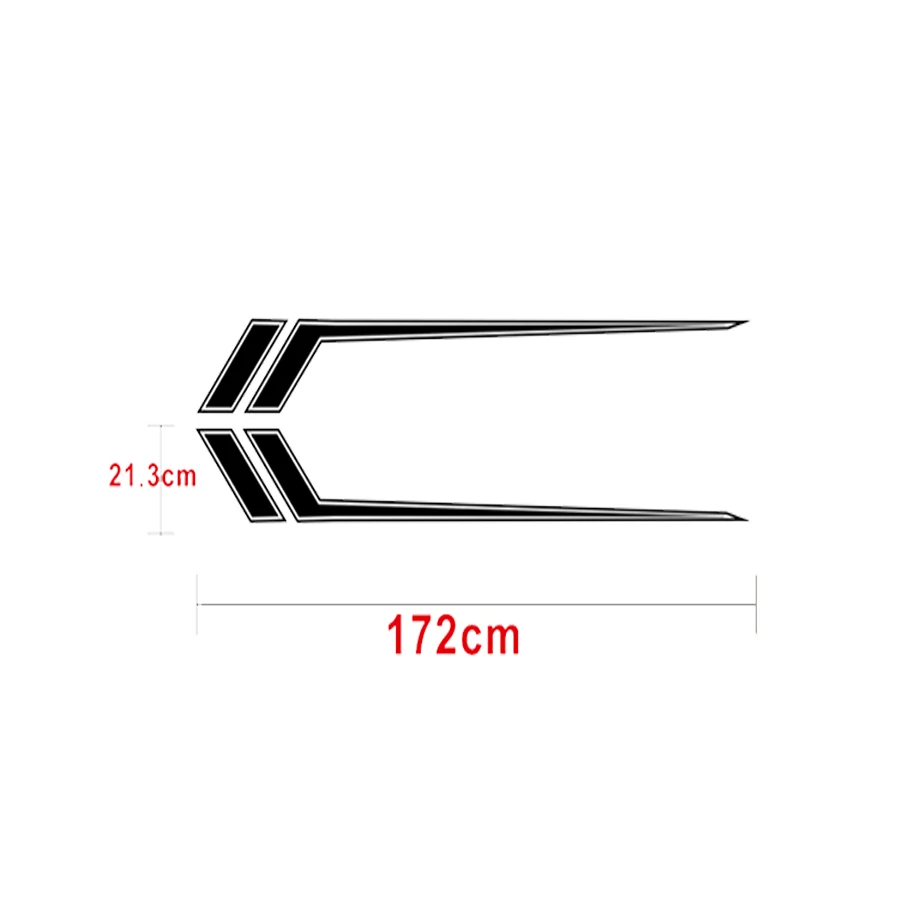 

172x21.3CM Black Stripe Car Body Styling Sticker