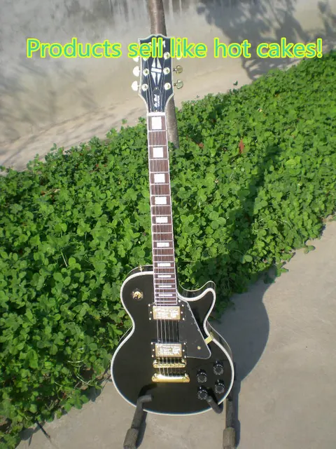 Cheap Hot!! 2017 custom shop 1959 R9 VOS Preto personalizado LP guitarra eletrica, hardware de ouro LP guitarra preta Feita Sob Encome