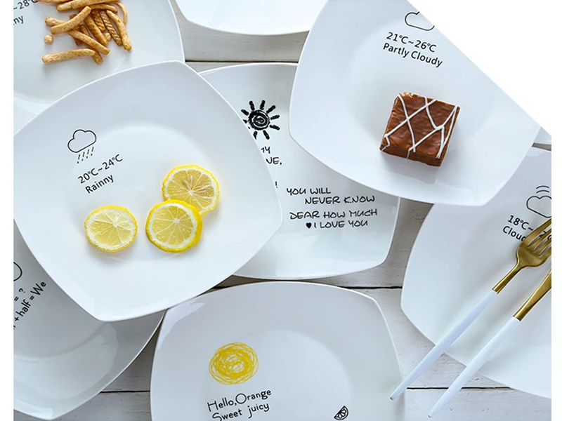 Креативные керамические тарелки квадратный поднос для завтрака домашнее блюдо торт десерт тарелка суши блюдо