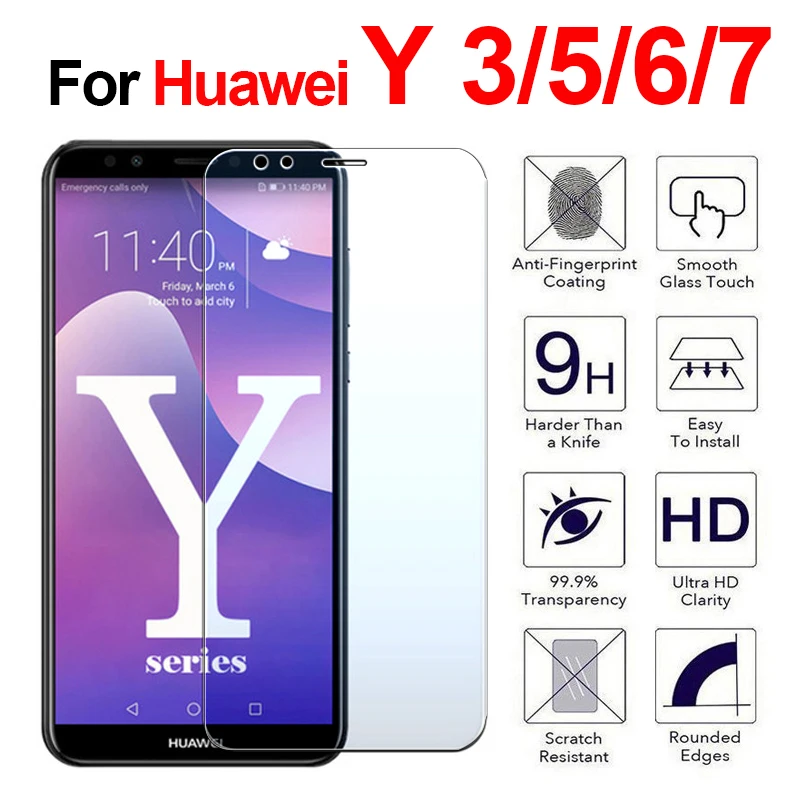 Защитное стекло для Huawei y 3 5 6 7 y3 y5 y6 y7 prime 2017 2018 на huawey закаленное нрав glas hauwei защита