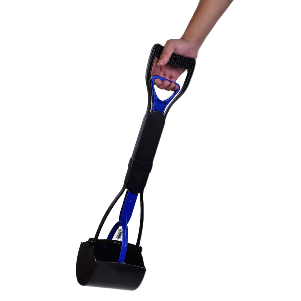 Dog Cat Pet Pooper Scooper Lengthened Long Handle Jaw Poop Scoop Clean