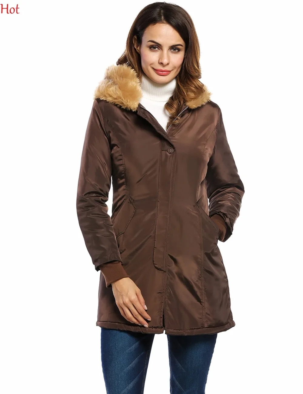 New Fashion Women Bomber Jacket Cotton Padded Coats Ladies Casual Solid